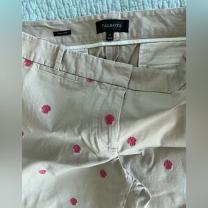 Talbots Beige Pants with Pink Accents